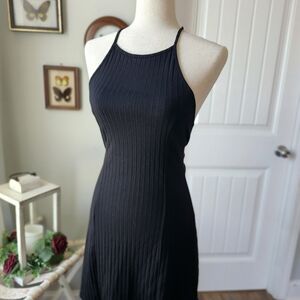 Forever 21 Black Ribbed Strapless Dress